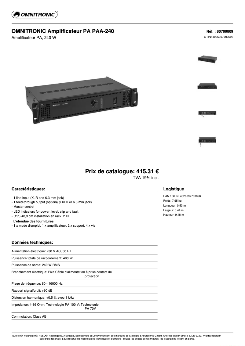 Image de la première page du manuel de l'appareil PAA-240