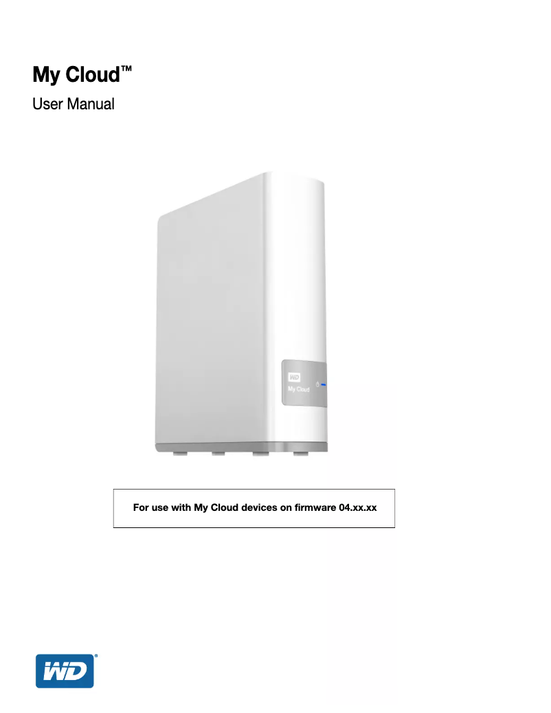 Image de la première page du manuel de l'appareil My Cloud WDBCTL0080HWT