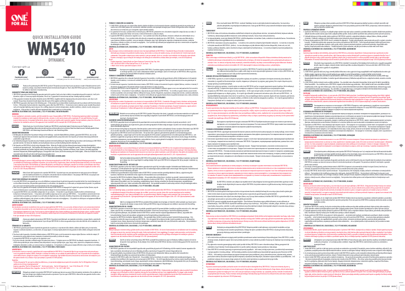 Page 1 de la notice Manuel utilisateur One for all WM 5410