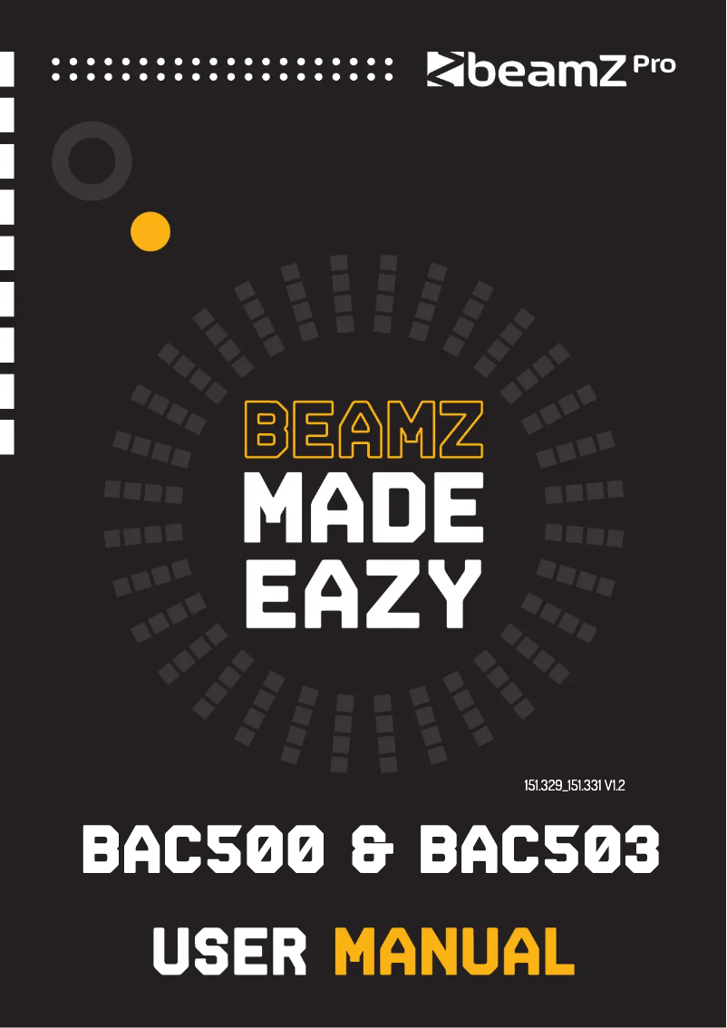 Page n°1 - Manuel utilisateur BeamZ BAC508