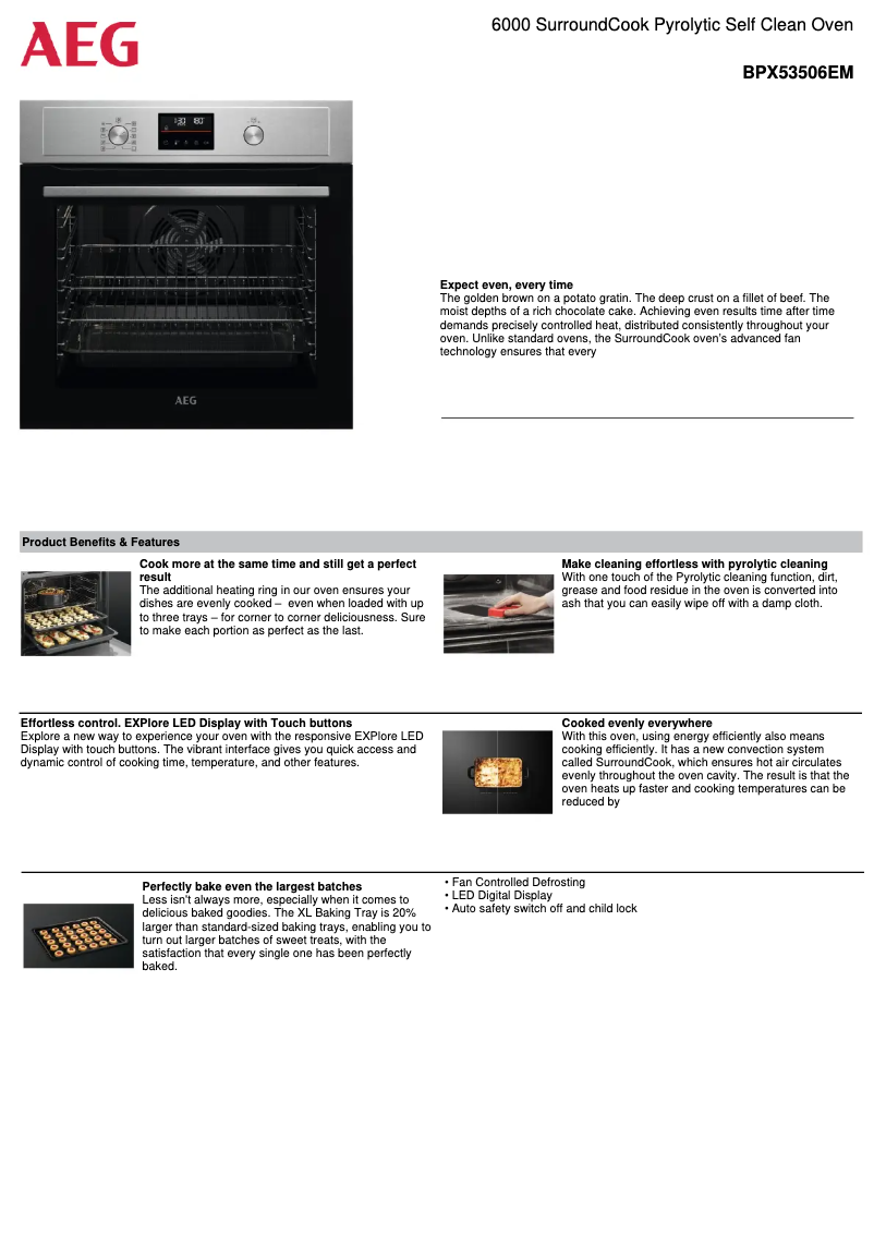 Página 1 del manual Ficha técnica AEG BPX53506EM