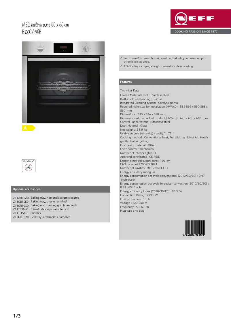 Image de la première page du manuel de l'appareil B1DCC1AN0B