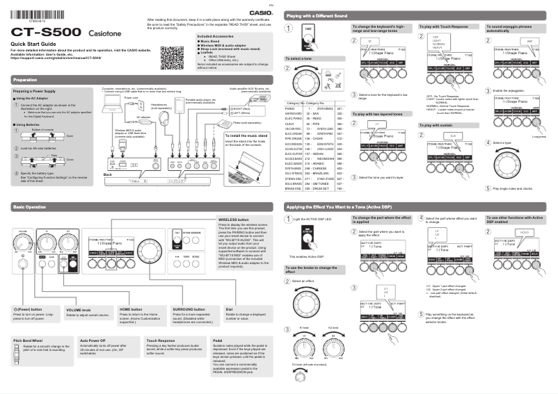 Image de la première page du manuel de l'appareil Casiotone CT-S500
