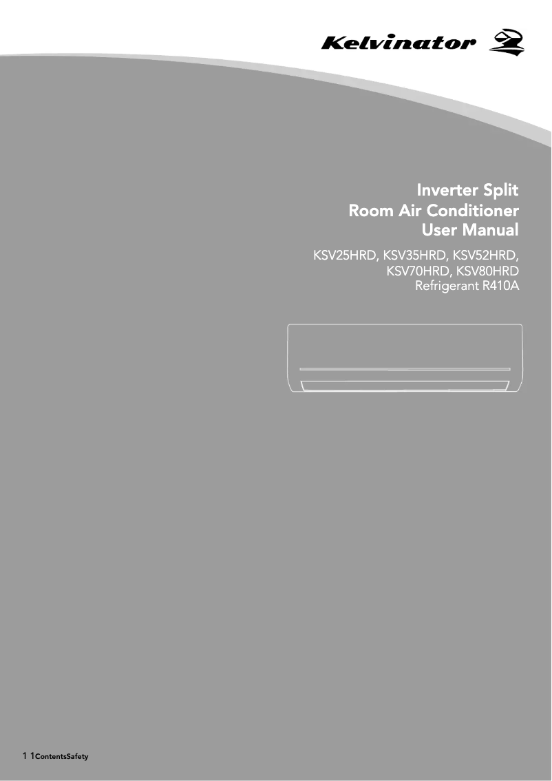Page 1 de la notice Mode d'emploi Kelvinator KSV70HRD