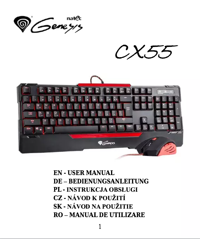 Page 1 of the manual User Manual Natec CX55