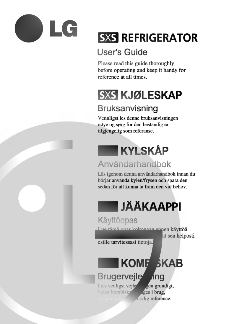 Page n°1 - Manuel utilisateur LG GR-P217PNBA