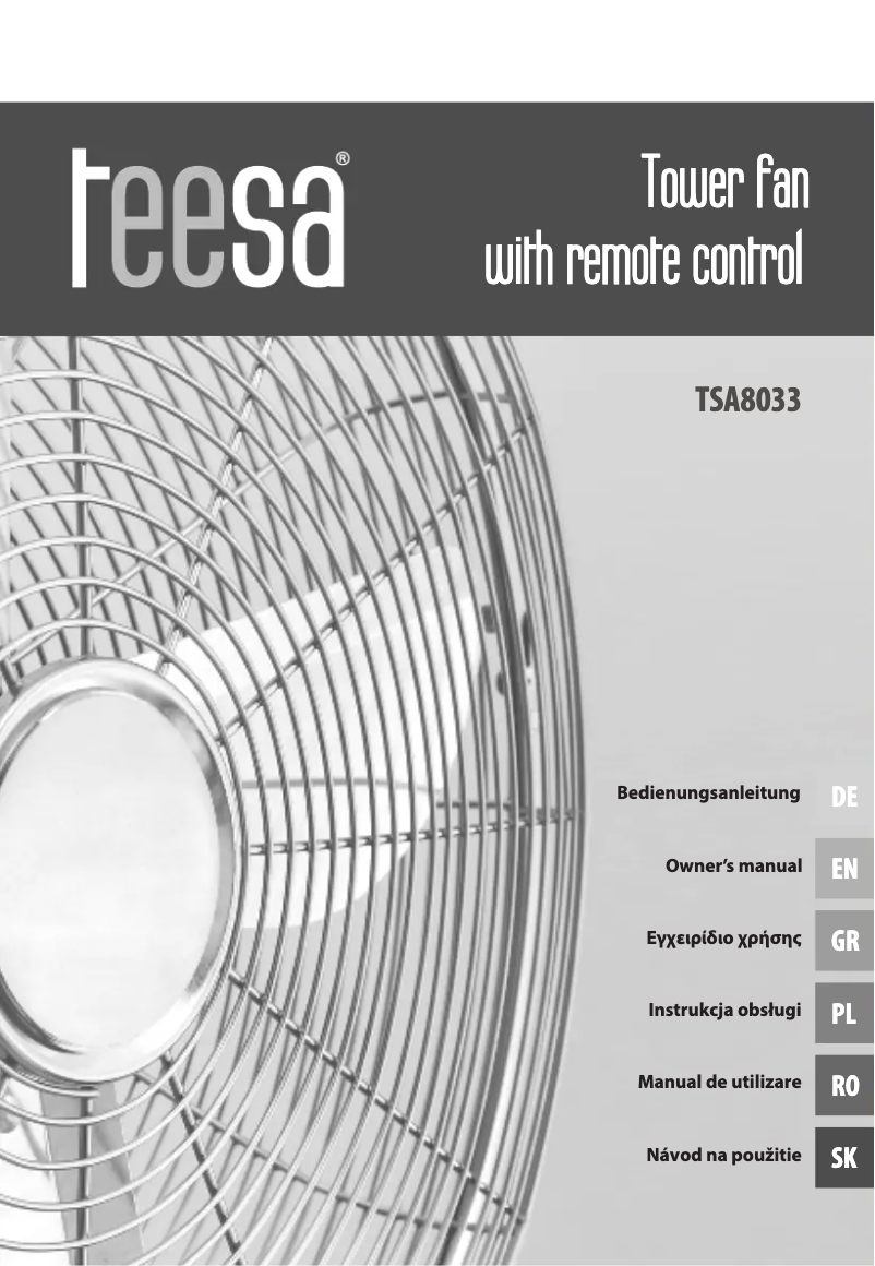 Page n°1 - Manuel utilisateur Teesa TSA8033