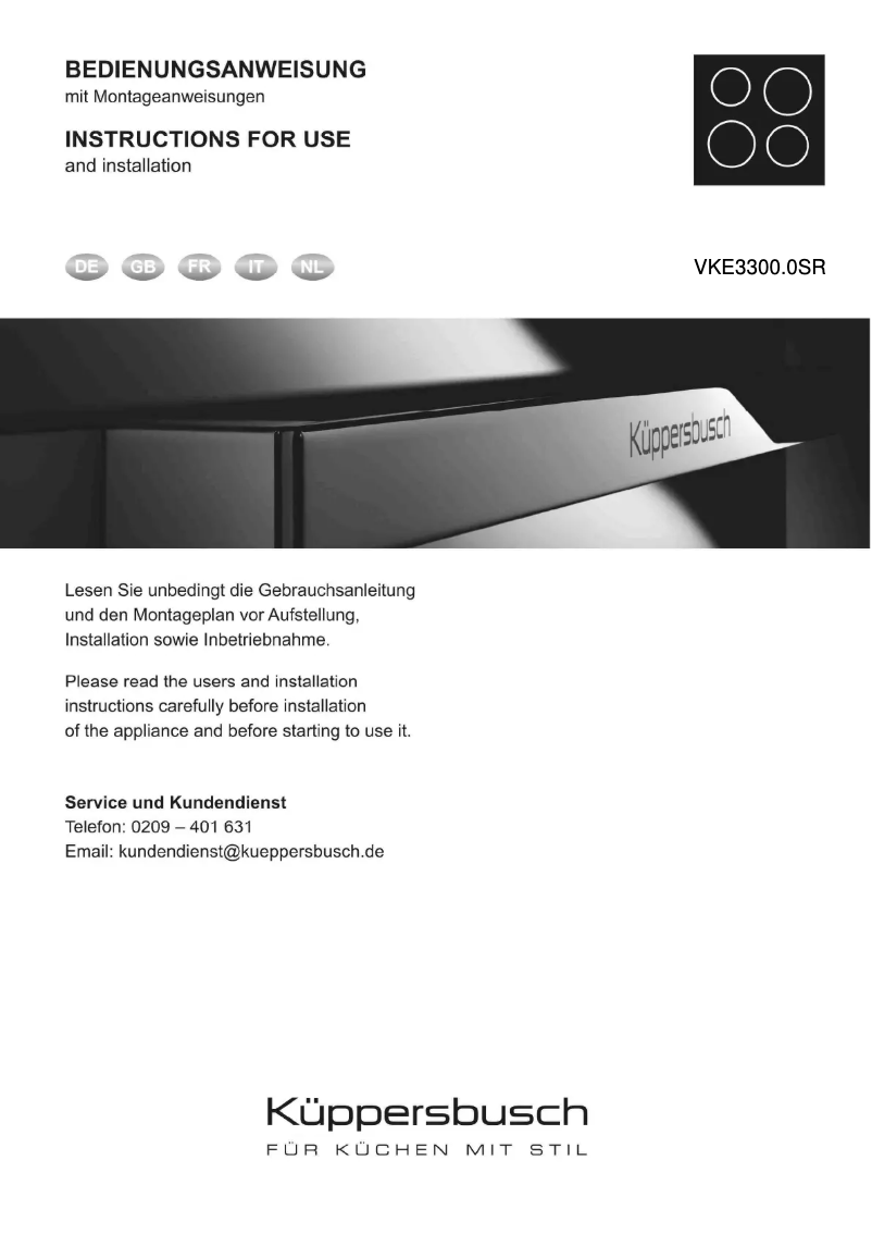 Page n°1 - Manuel utilisateur Küppersbusch VKE3300.0SR