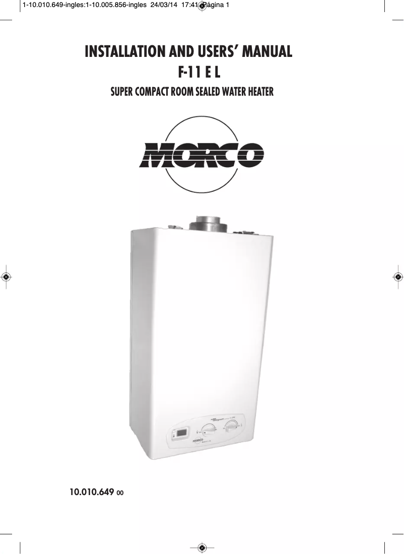 Page 1 de la notice Manuel utilisateur Morco F11E