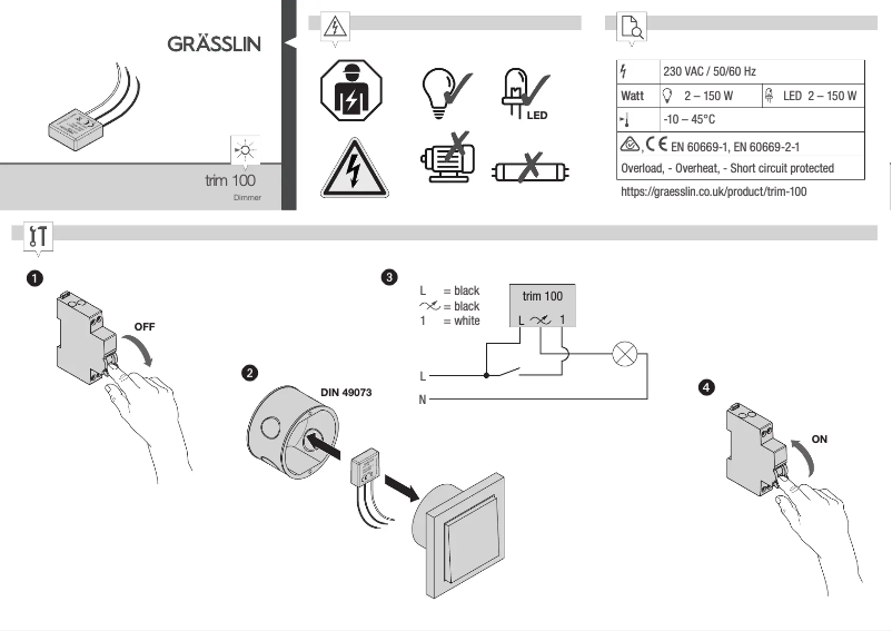 Page n°1 - Manuel utilisateur Grässlin trim 300