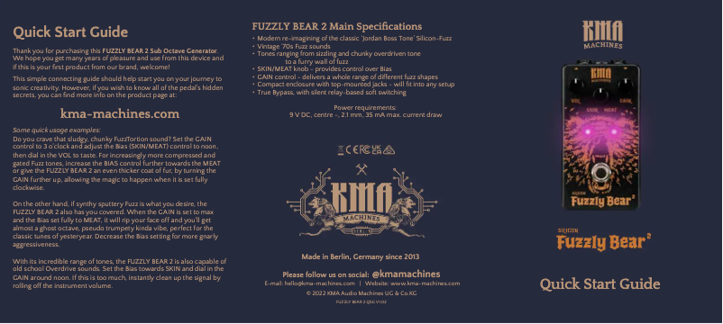 Image de la première page du manuel de l'appareil Fuzzly Bear 2