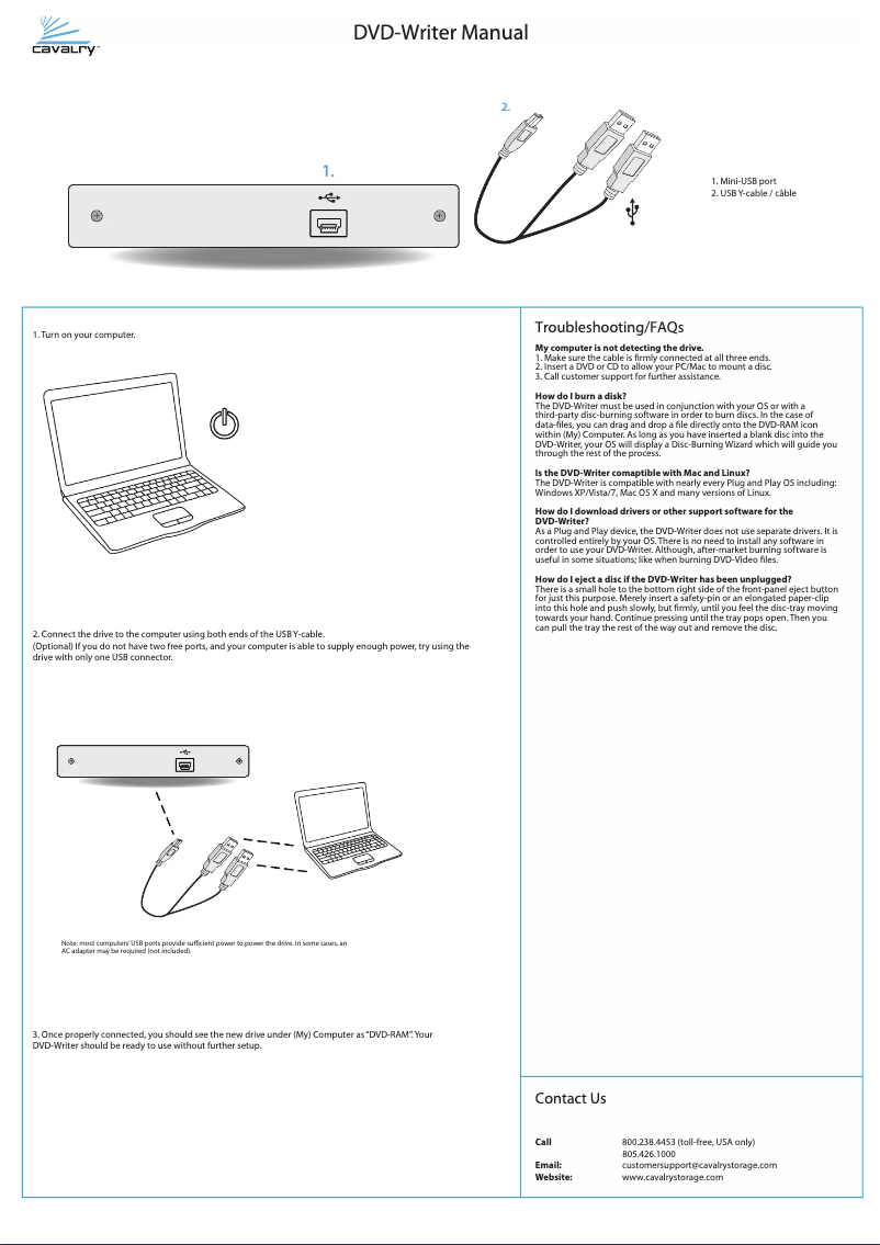 Image de la première page du manuel de l'appareil CAEDVDRW8U2