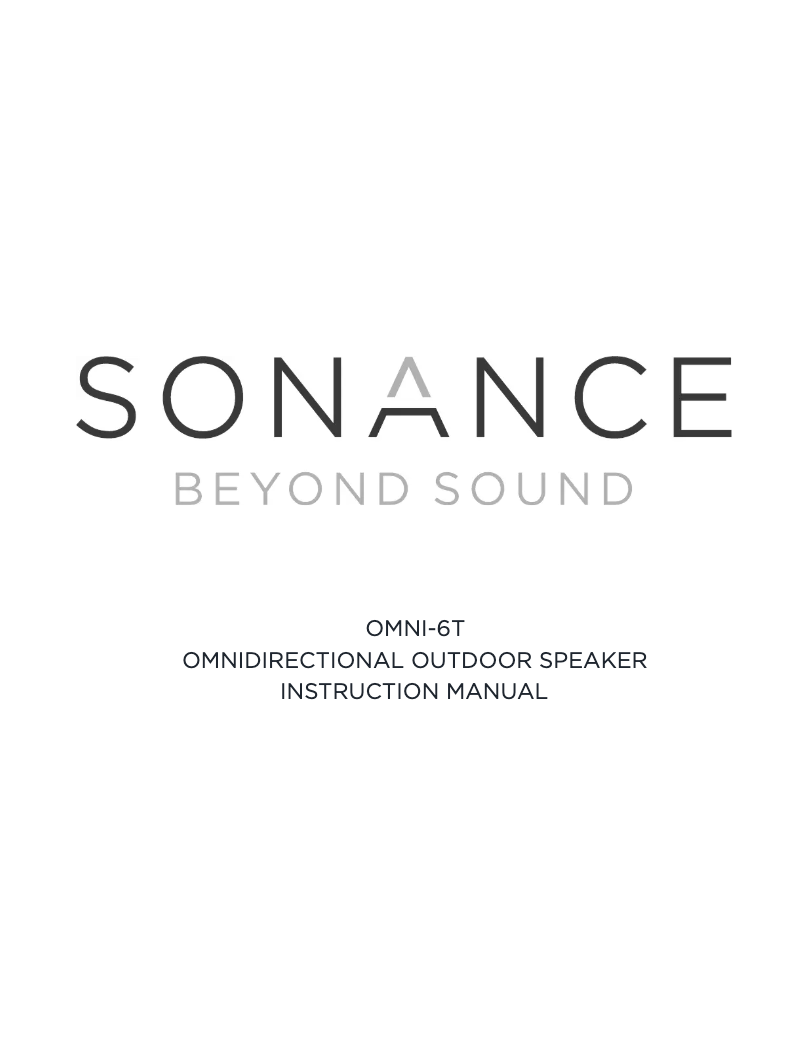 Page 1 de la notice Manuel utilisateur Sonance Omnidirectional OMNI-6T