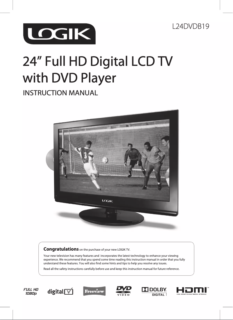Page 1 de la notice Manuel utilisateur Logik L24DVDB19