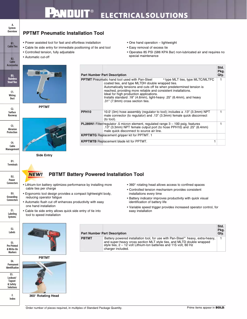 Page 1 de la notice Catalogue Panduit PPTMT