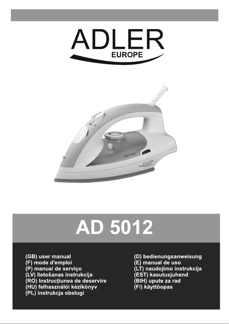 Page n°1 - Manuel utilisateur Adler AD 5012