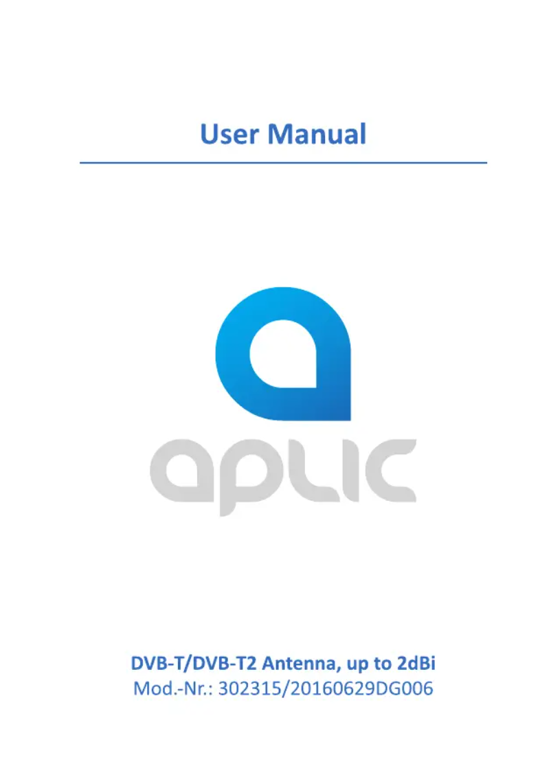 Page 1 de la notice Manuel utilisateur Aplic 302315