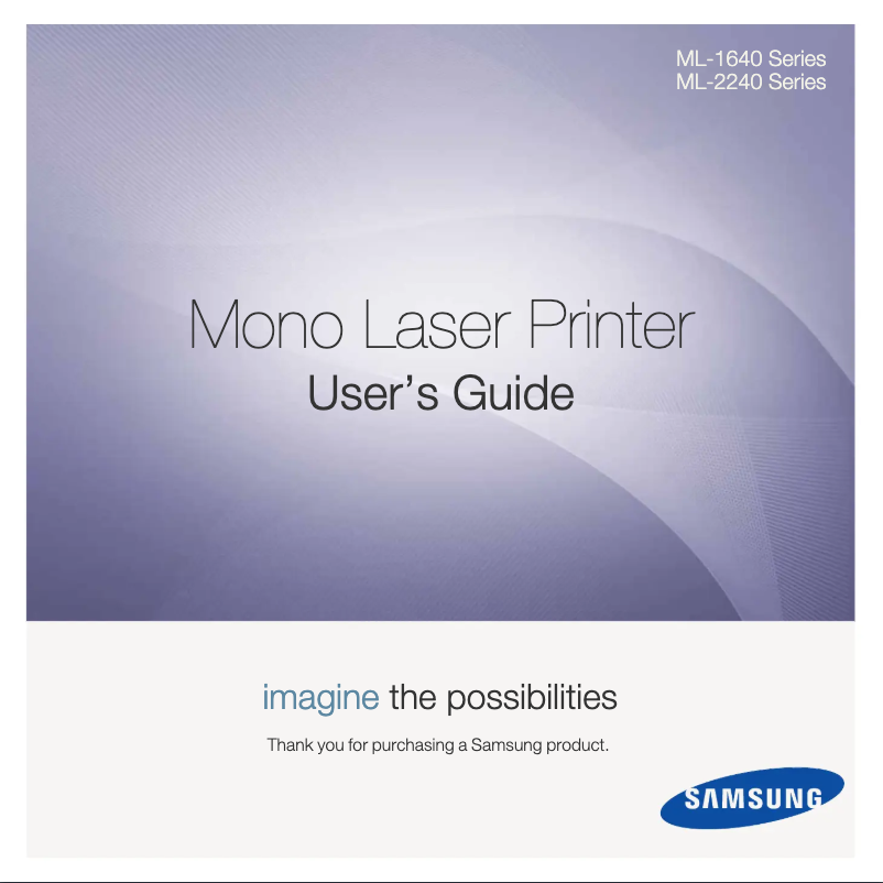 Page 1 de la notice Manuel utilisateur Samsung ML-1640/XSA