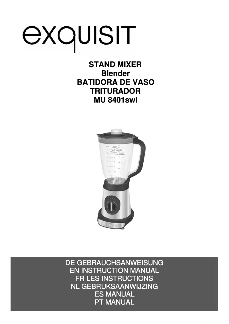 Image de la première page du manuel de l'appareil MU 8401 SWI
