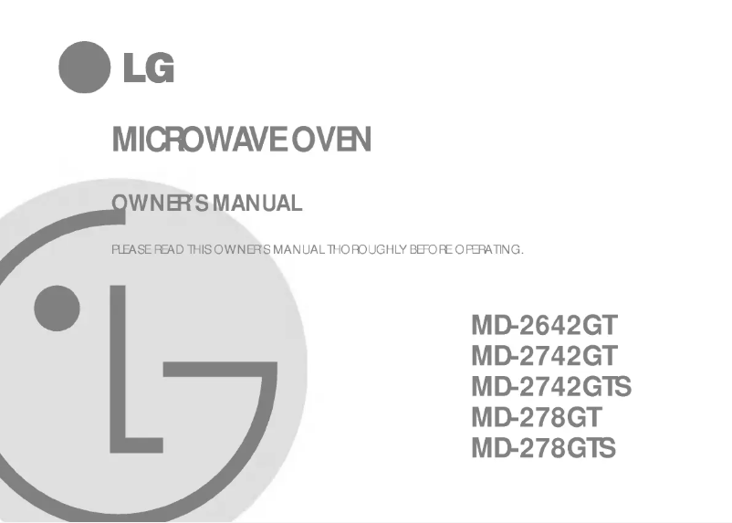 Page n°1 - Manuel utilisateur LG MD-278GTS