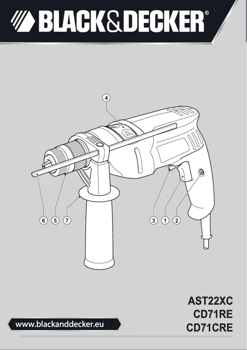 Page 1 de la notice Manuel utilisateur Black & Decker CD71RE