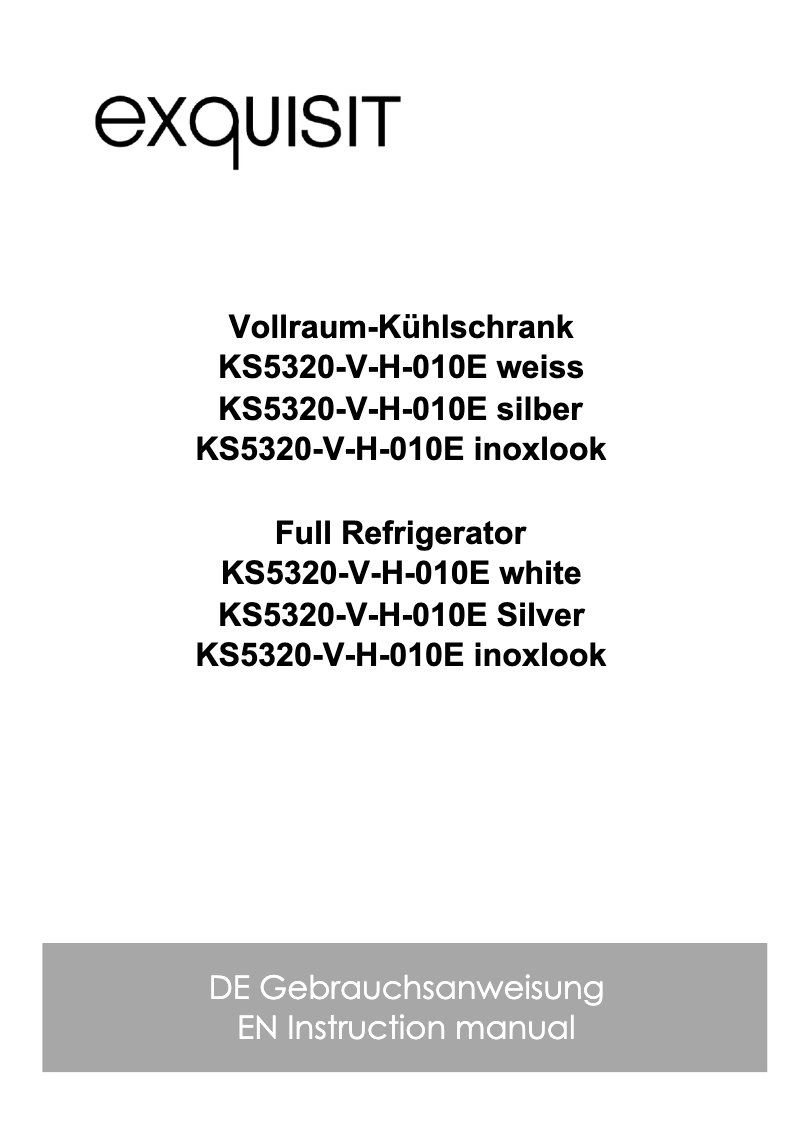 Page 1 de la notice Manuel utilisateur Exquisit KS5320-V-H-010E