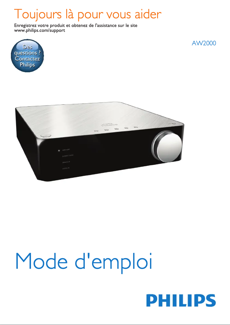 Page n°1 - Manuel utilisateur Philips AW2000
