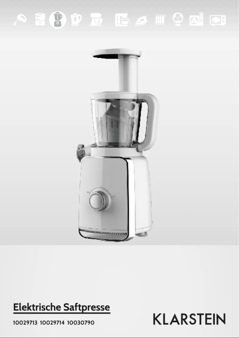 Page 1 de la notice Manuel utilisateur Klarstein 10030790