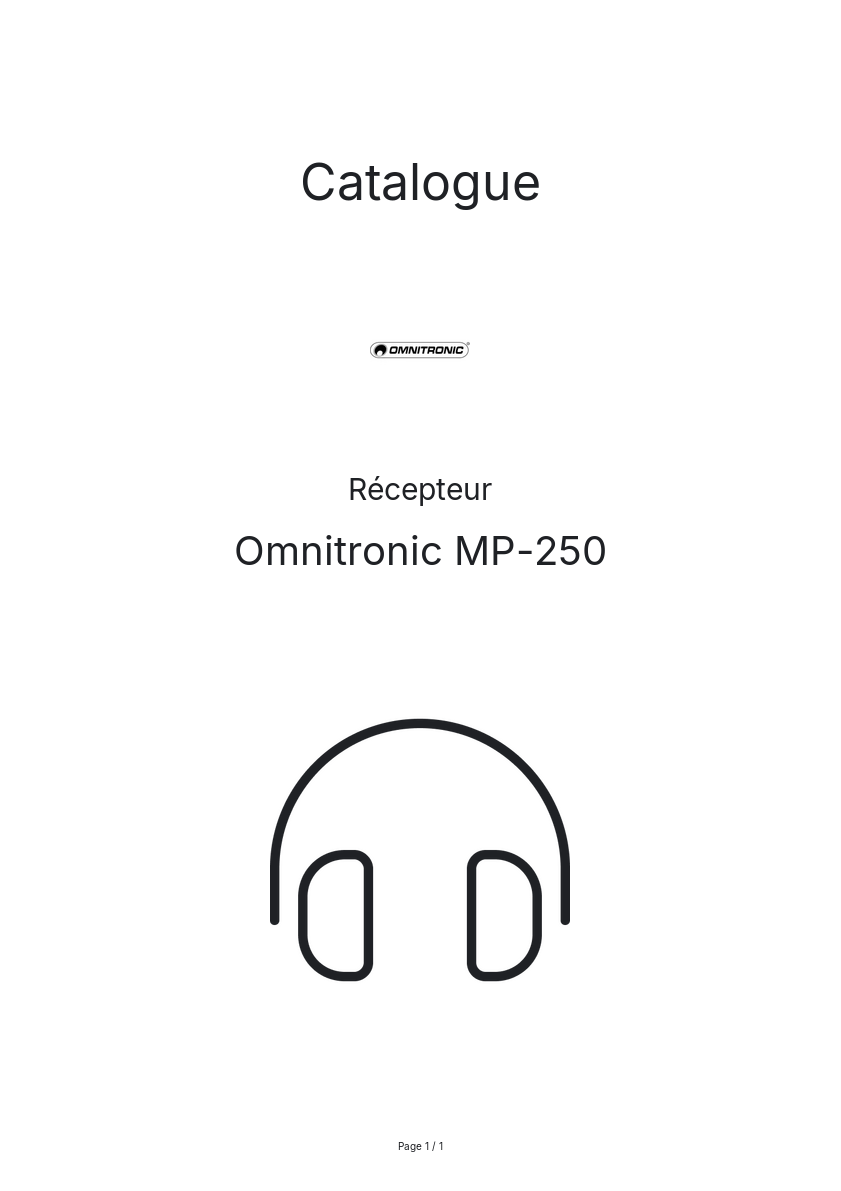Page n°1 - Catalogue Omnitronic MP-250
