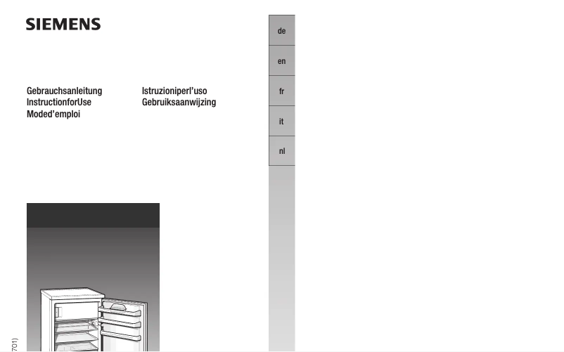Page n°1 - Manuel utilisateur Siemens KT16RP22