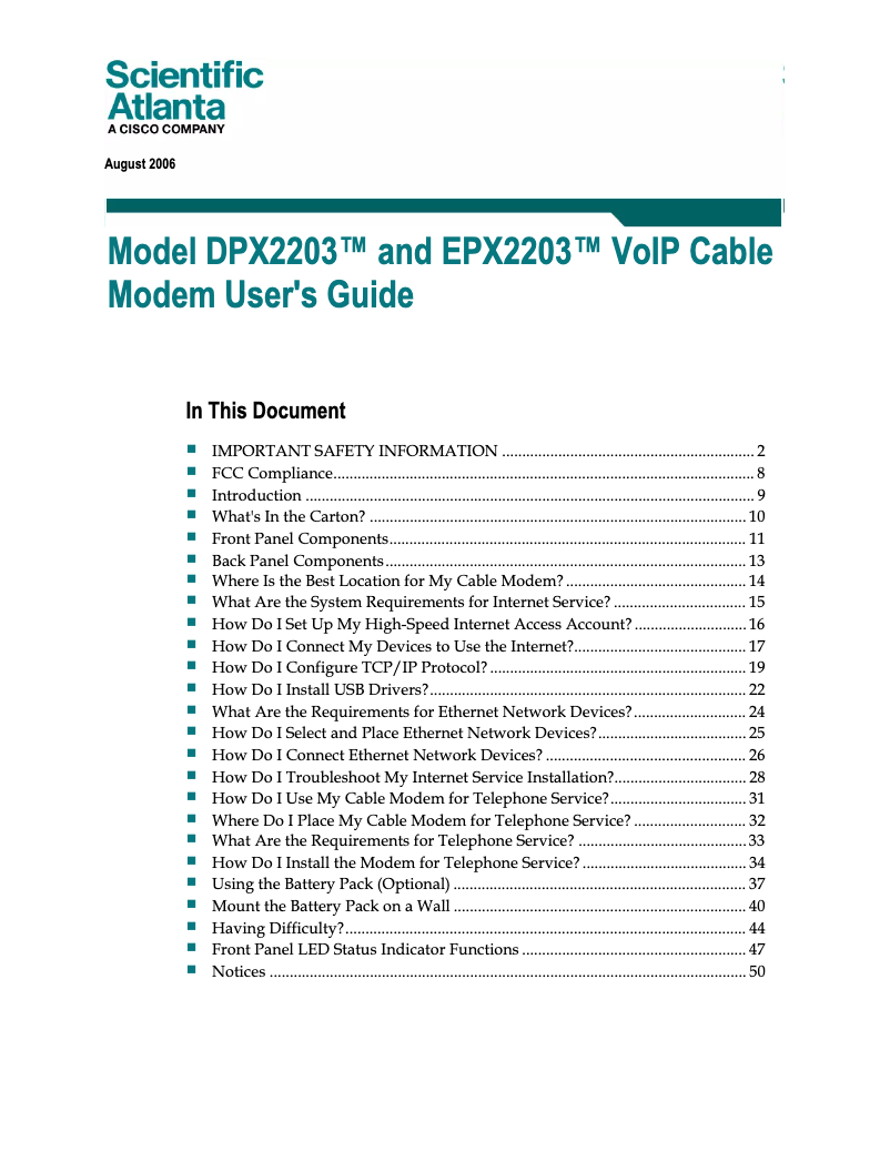 Page n°1 - Manuel utilisateur Cisco EPX2203