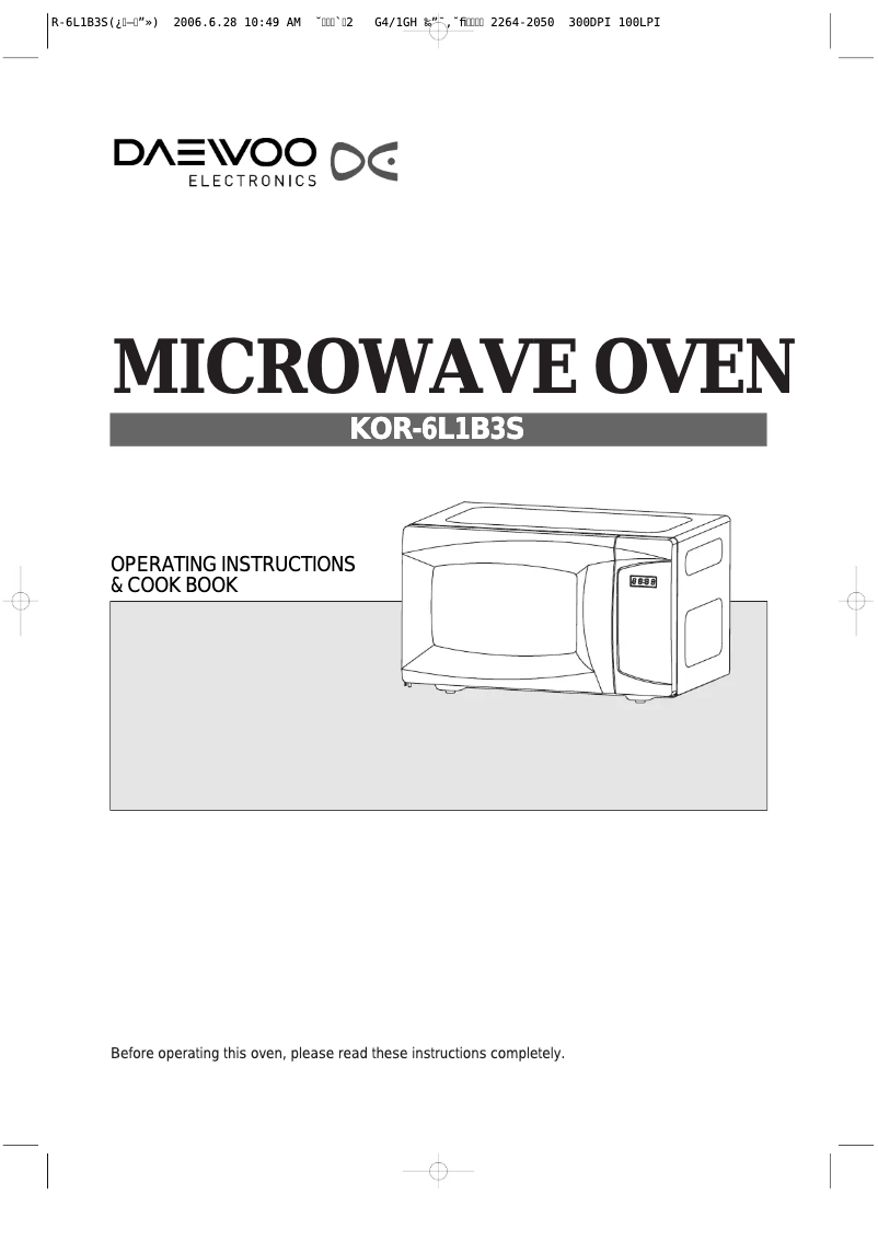 Página 1 del manual Manual de usuario Daewoo KOR-6L1B3S