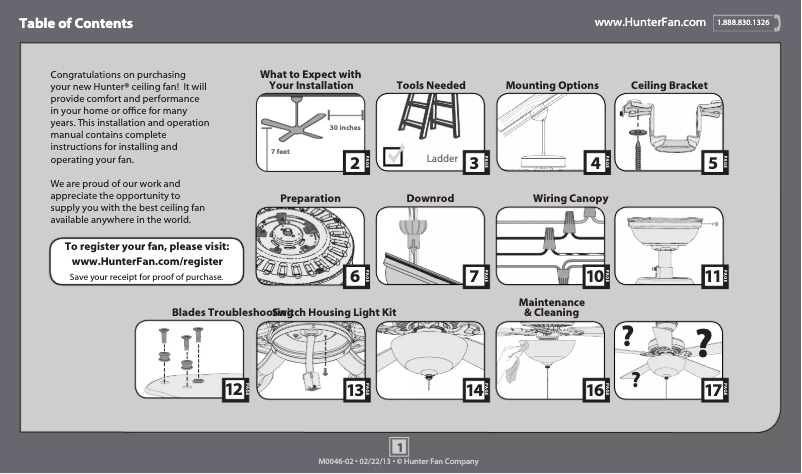 Page 1 de la notice Manuel utilisateur Hunter Conroy 51024