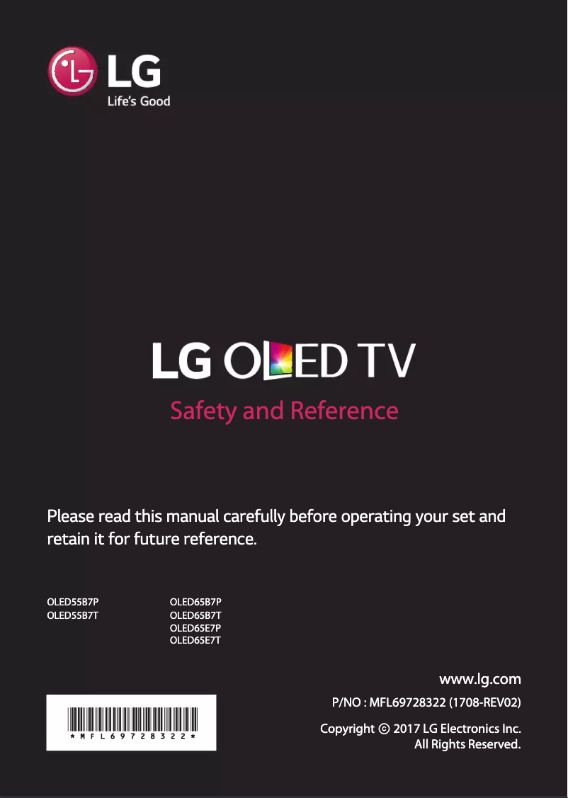 Página 1 del manual Manual de usuario LG OLED65B7P-S