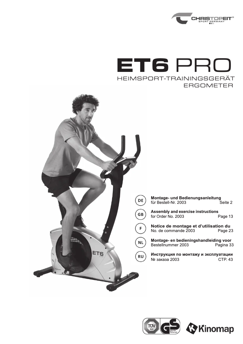 Image de la première page du manuel de l'appareil ET 6 Pro