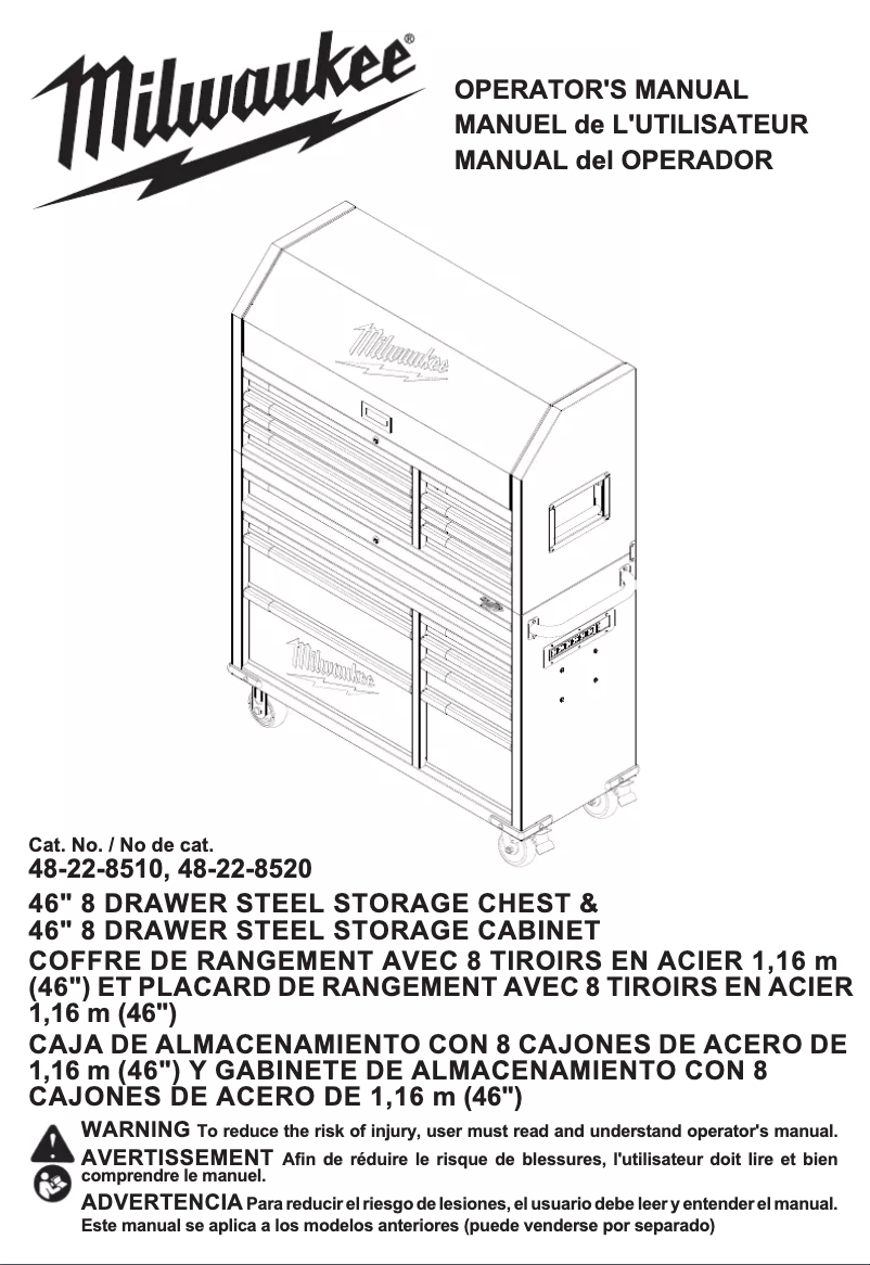 Page n°1 - Manuel utilisateur Milwaukee 48-22-8500