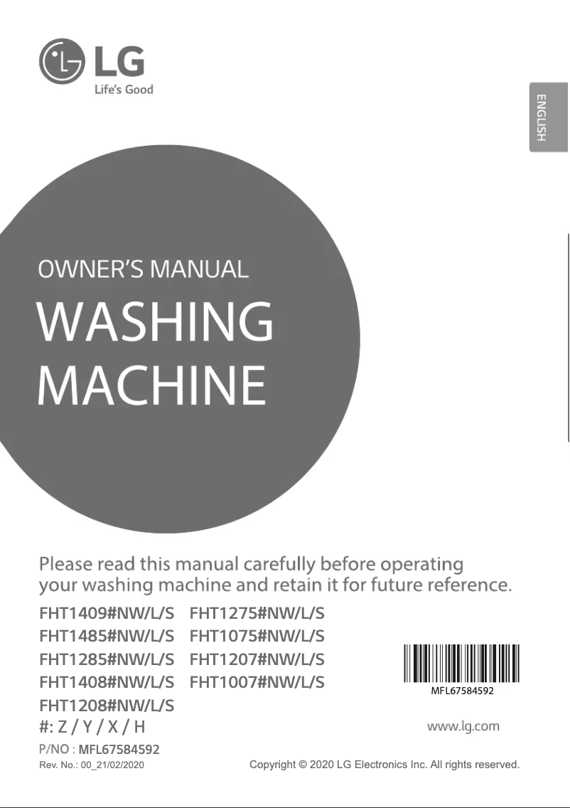 Image de la première page du manuel de l'appareil FHT1208ZNW