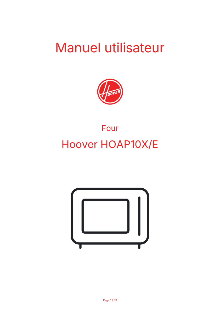 Image de la première page du manuel de l'appareil HOAP10X/E