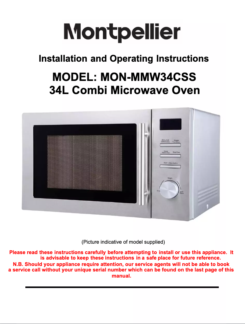 Image de la première page du manuel de l'appareil MMW34CSS