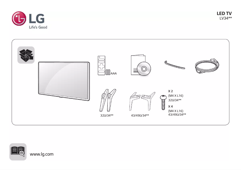 Page 1 de la notice Manuel utilisateur LG 49LV340HLA