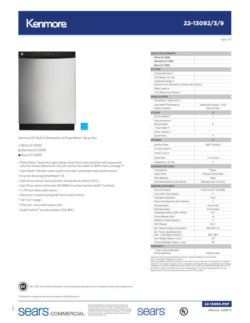 Image de la première page du manuel de l'appareil 13099