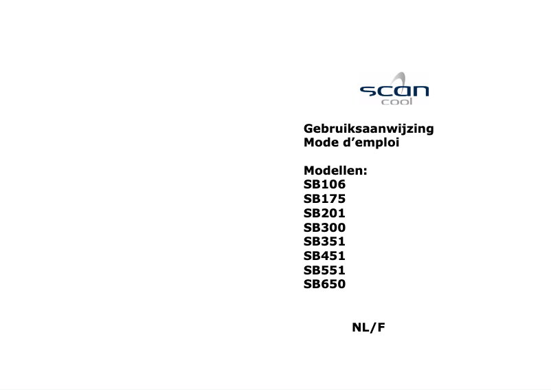 Page 1 de la notice Manuel utilisateur Scancool SB351
