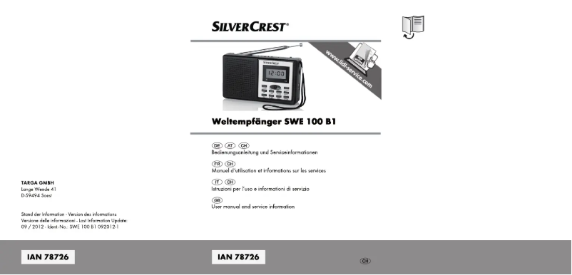 Página 1 del manual Manual de usuario SilverCrest SWE 100 B1
