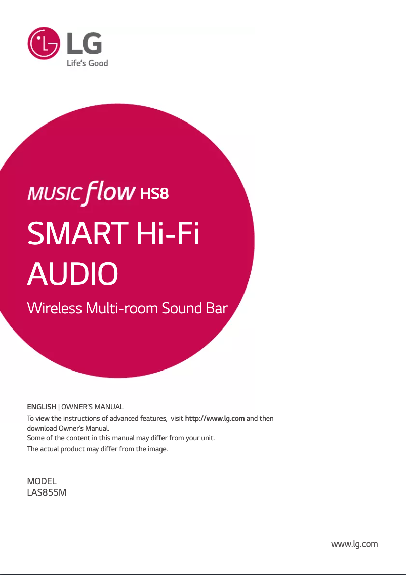 Page n°1 - Manuel utilisateur LG Music Flow HS8
