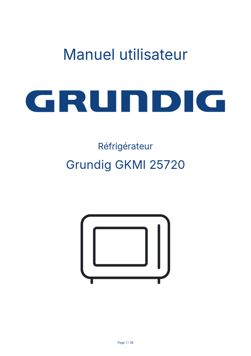 Image de la première page du manuel de l'appareil GKMI 25720
