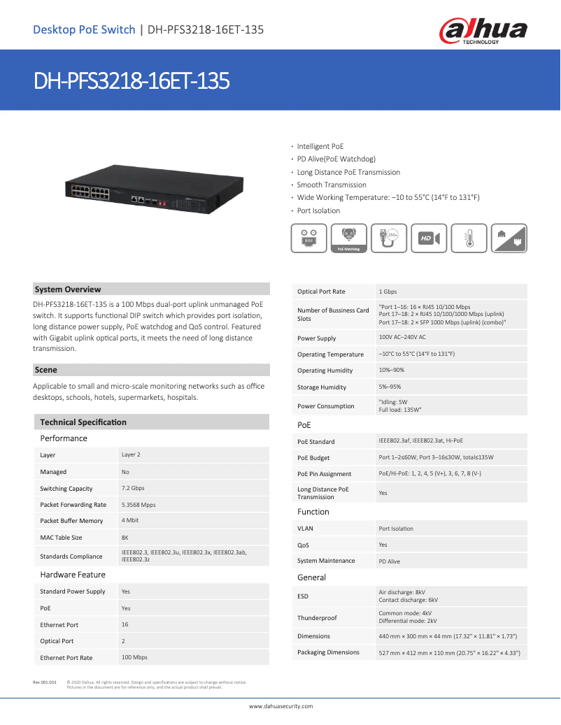 Image de la première page du manuel de l'appareil PFS3218-16ET-135