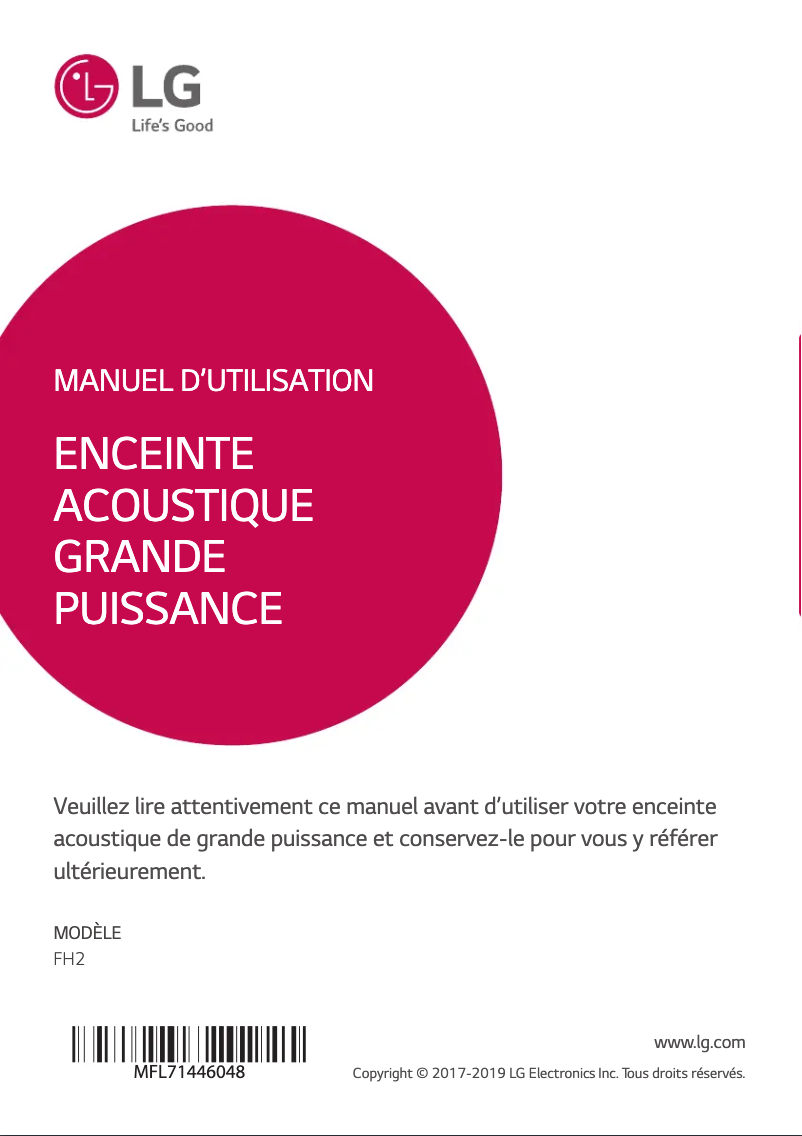 Image de la première page du manuel de l'appareil LOUDR FH2