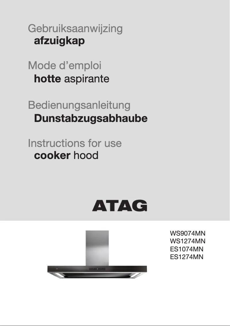 Page 1 de la notice Manuel utilisateur Atag WS1274MN