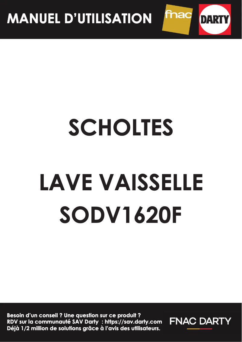 First page image of the manual for SODV1620F