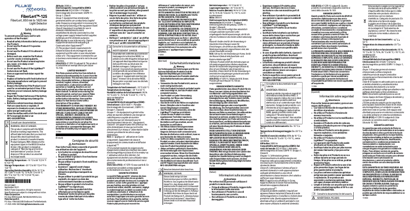 Image de la première page du manuel de l'appareil FibertLert-125